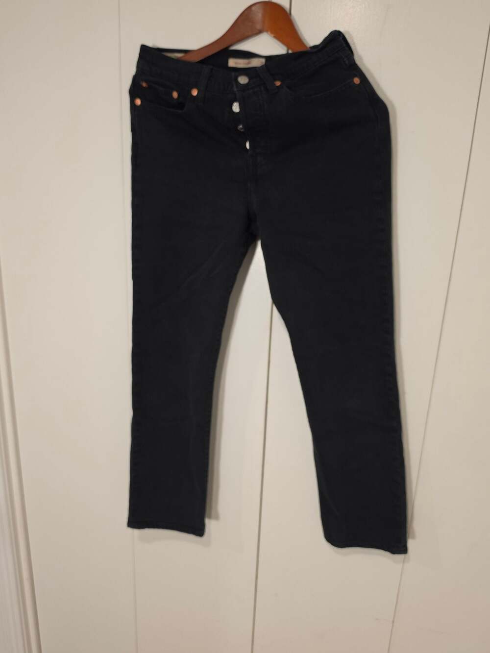 Levi's Premium Wedgie Straight Black Jeans Size 28